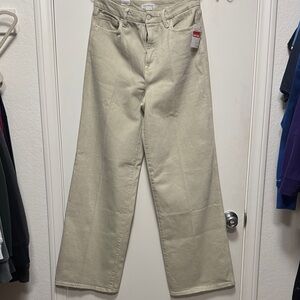 Good American Good Skate Wide Jeans in Light Tan